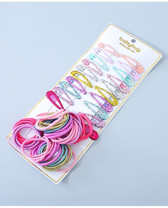 Babyhug Hair Accessories Combo Set  Free Size Multicolor - Pack of 40