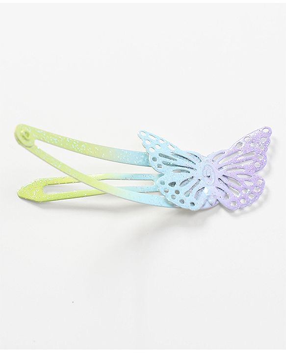 Babyhug Snap Clips with Butterfly Applique Set of 16 - Multicolor