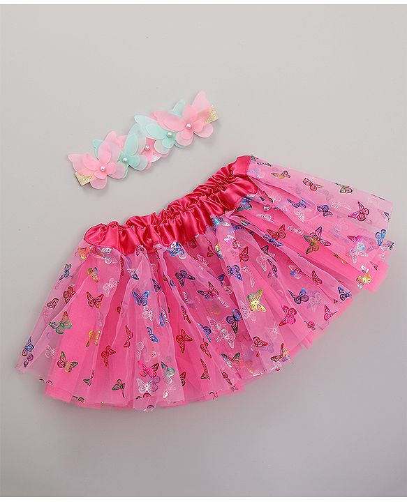 Babyhug Unicorn Costume Set With Headband - Dark Pink
