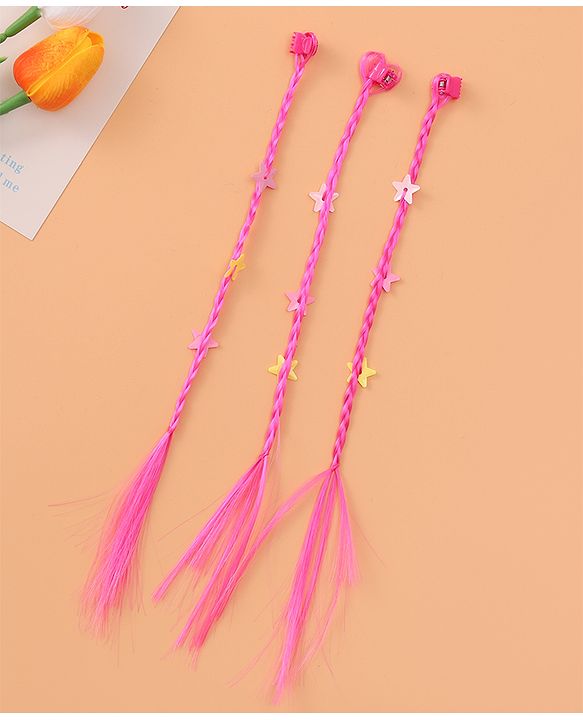 Pine Kids Free Size Stars Applique Hair Extensions with Clips Pack of 12 - Multicolor