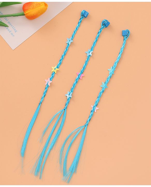 Pine Kids Free Size Stars Applique Hair Extensions with Clips Pack of 12 - Multicolor