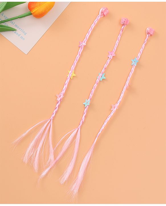 Pine Kids Free Size Stars Applique Hair Extensions with Clips Pack of 12 - Multicolor