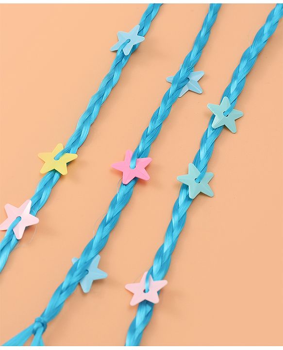 Pine Kids Free Size Stars Applique Hair Extensions with Clips Pack of 12 - Multicolor