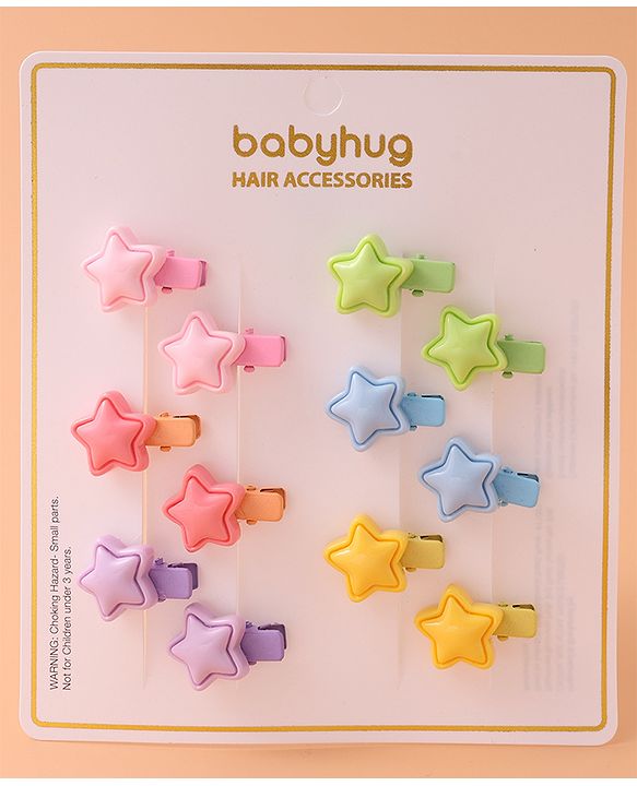 Babyhug Hair Pins and Clips Pack of 12 - Multicolor