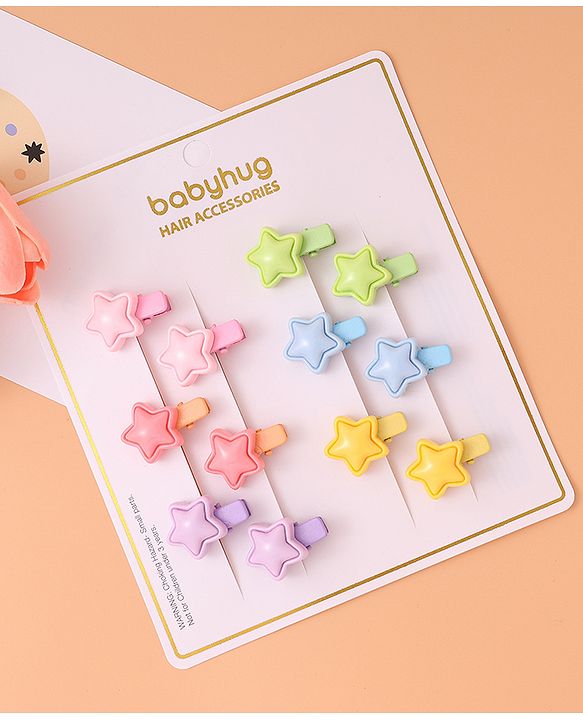Babyhug Hair Pins and Clips Pack of 12 - Multicolor