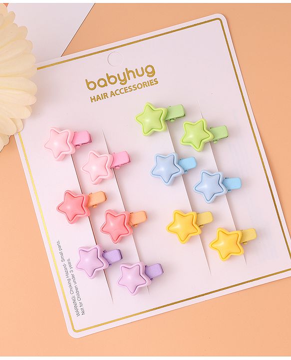 Babyhug Hair Pins and Clips Pack of 12 - Multicolor