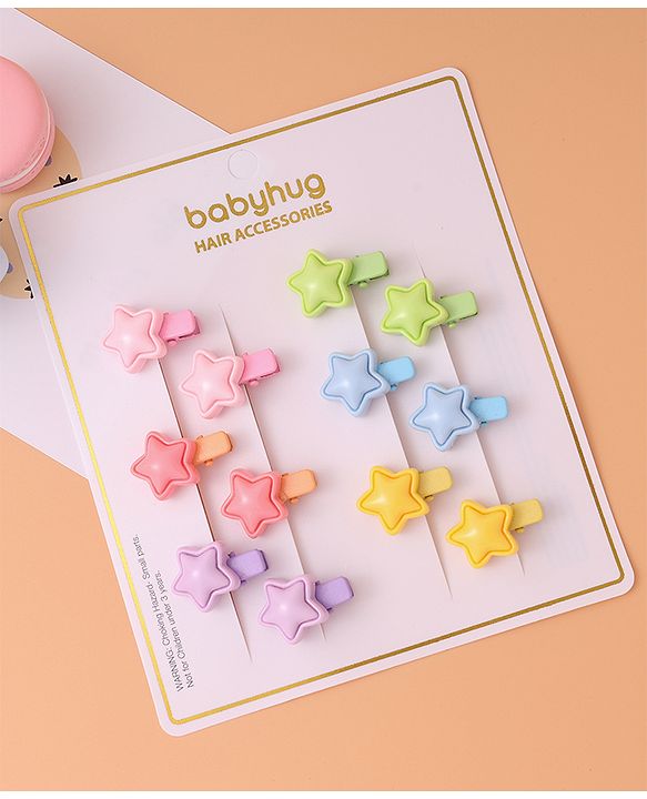 Babyhug Hair Pins and Clips Pack of 12 - Multicolor