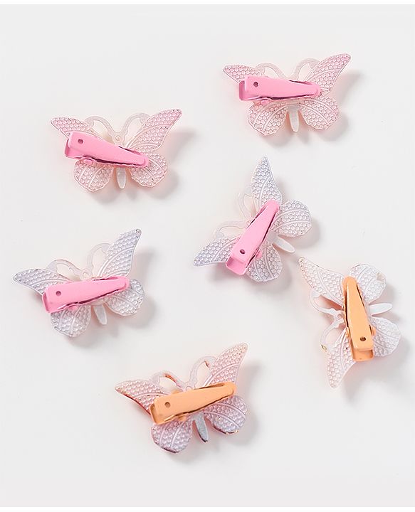 Pine Kids Free Size Butterfly Clips Pack of 6 - Multicolor