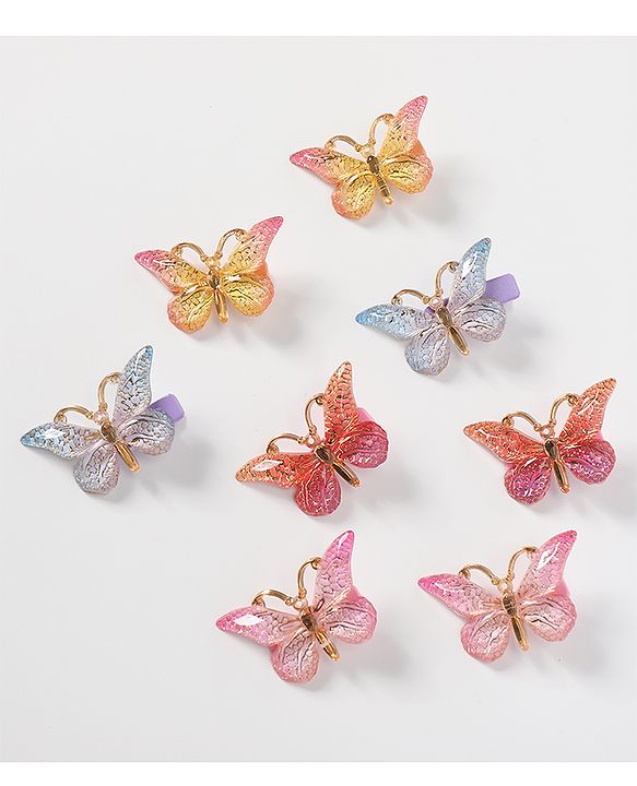 Pine Kids Free Size Butterfly Clips Pack of 8 - Multicolor