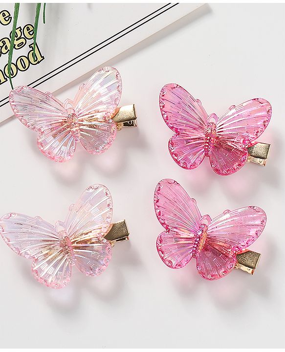 Pine Kids Free Size Butterfly Bow & Clips Pack of 16 - Multicolor