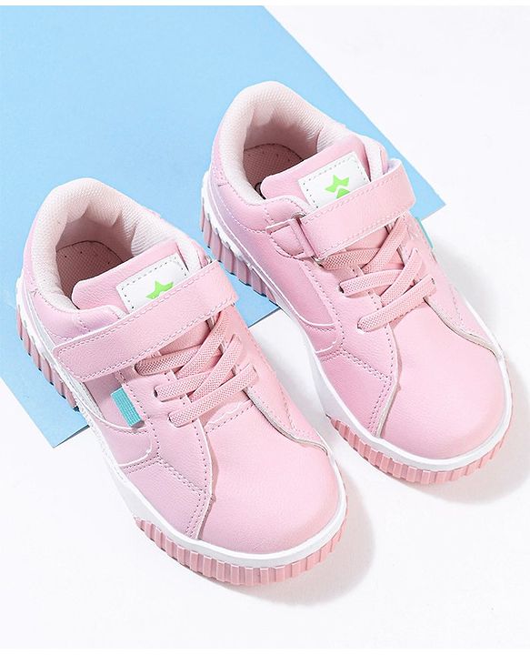 Cute Walk by Babyhug Color Block Sneakers with Velcro Closure - Pink