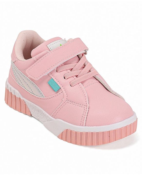 Cute Walk by Babyhug Color Block Sneakers with Velcro Closure - Pink