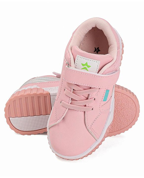 Cute Walk by Babyhug Color Block Sneakers with Velcro Closure - Pink