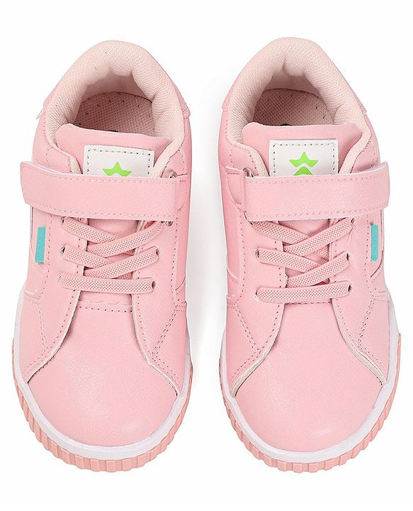 Cute Walk by Babyhug Color Block Sneakers with Velcro Closure - Pink