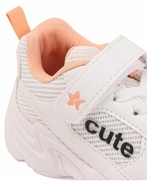 Cute Walk by Babyhug Shoes With Velcro Closure & Text Print - White