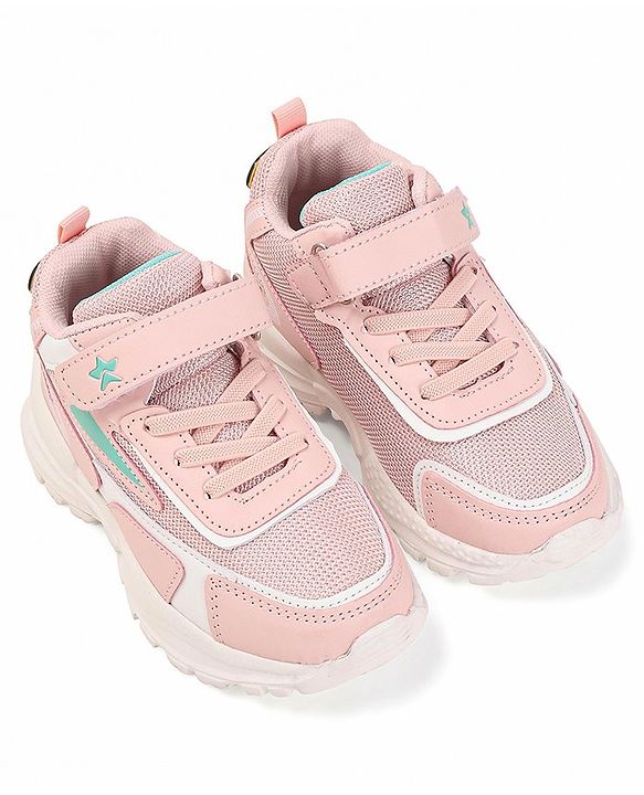 Cute Walk by Babyhug Sneakers With Velcro Closure & Logo Print - Pink