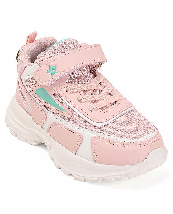 Cute Walk by Babyhug Sneakers With Velcro Closure & Logo Print - Pink
