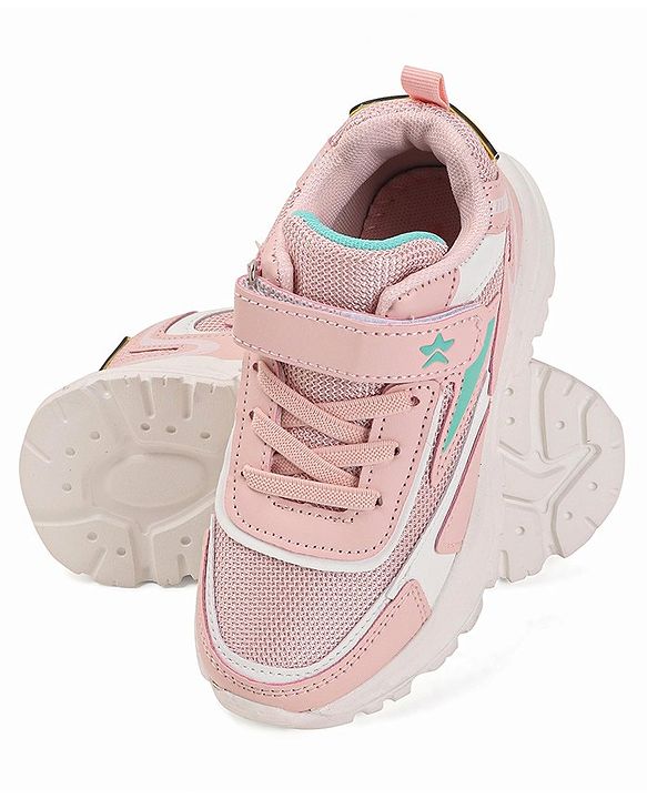 Cute Walk by Babyhug Sneakers With Velcro Closure & Logo Print - Pink