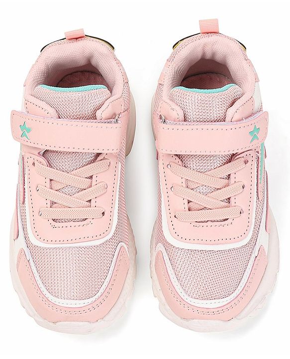 Cute Walk by Babyhug Sneakers With Velcro Closure & Logo Print - Pink
