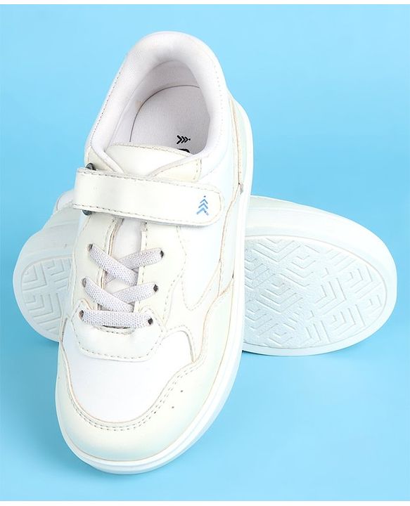 Pine Kids Light weight and Comfortable Casual Shoes with Velcro Closure - White