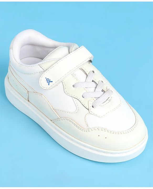 Pine Kids Light weight and Comfortable Casual Shoes with Velcro Closure - White