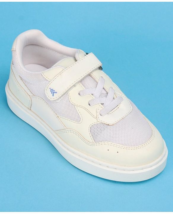 Pine Kids Casual Shoes with Velcro Closure - White & Blue