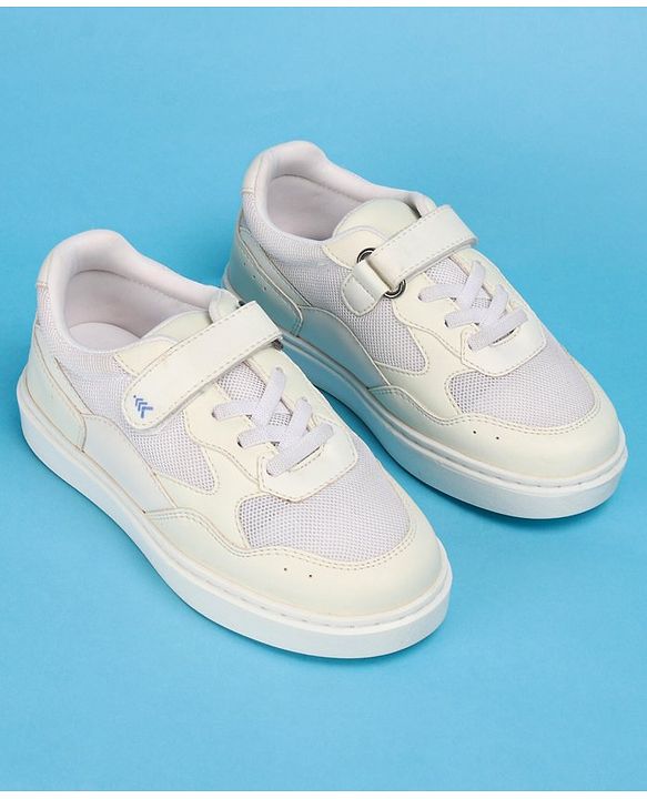 Pine Kids Casual Shoes with Velcro Closure - White & Blue