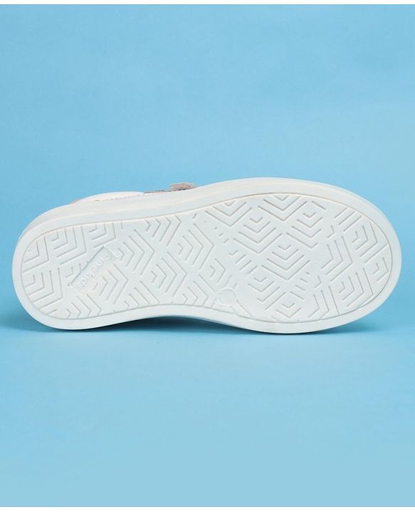 Pine Kids Casual Shoes with Velcro Closure - White & Golden