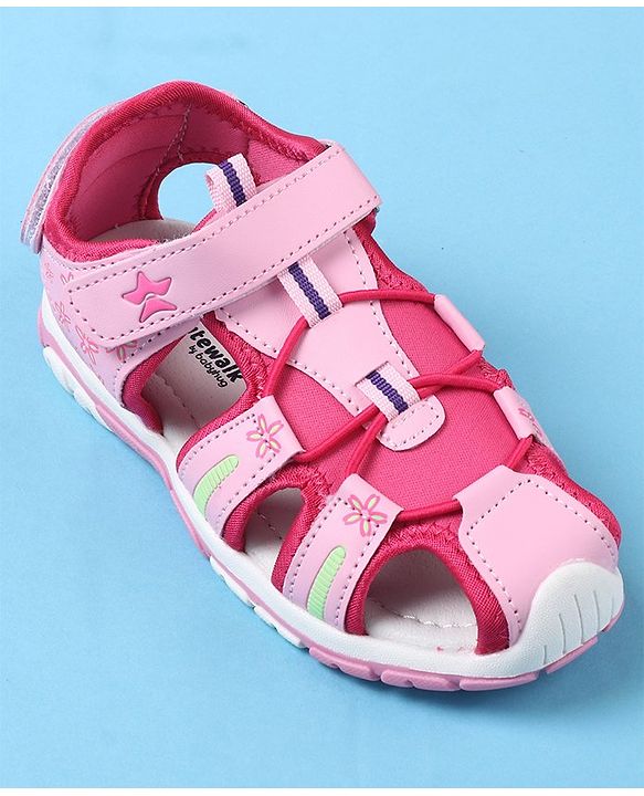 Cute Walk by Babyhug Velcro Closure Sandals  - Pink