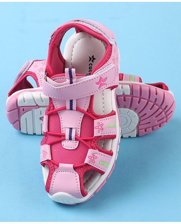 Cute Walk by Babyhug Velcro Closure Sandals  - Pink