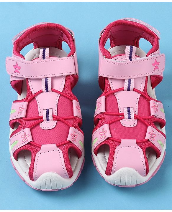 Cute Walk by Babyhug Velcro Closure Sandals  - Pink