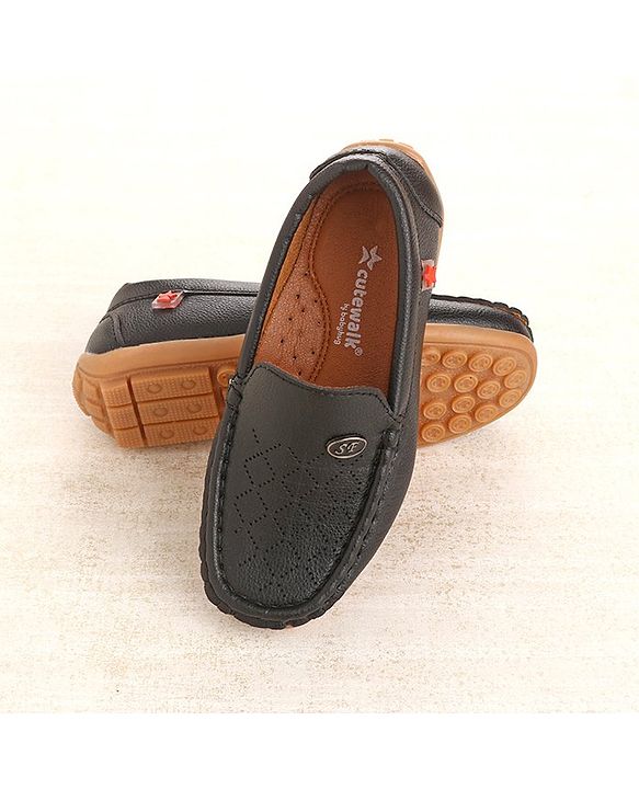 Cute Walk by Babyhug Party Wear Loafer Shoes - Black