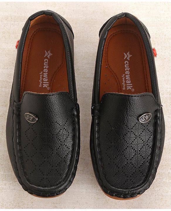 Cute Walk by Babyhug Party Wear Loafer Shoes - Black