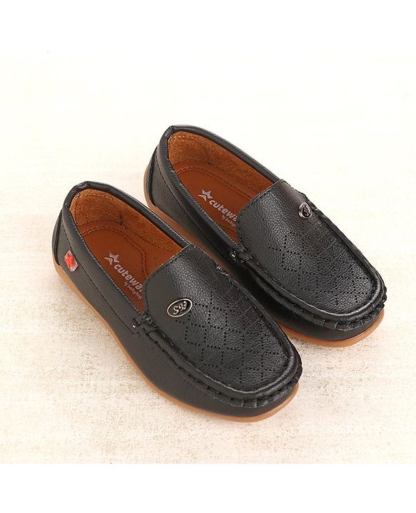 Cute Walk by Babyhug Party Wear Loafer Shoes - Black
