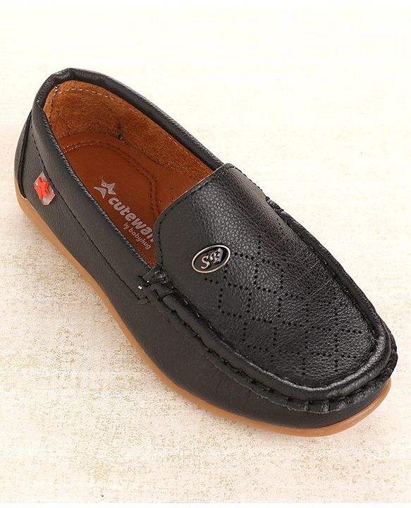 Cute Walk by Babyhug Party Wear Loafer Shoes - Black