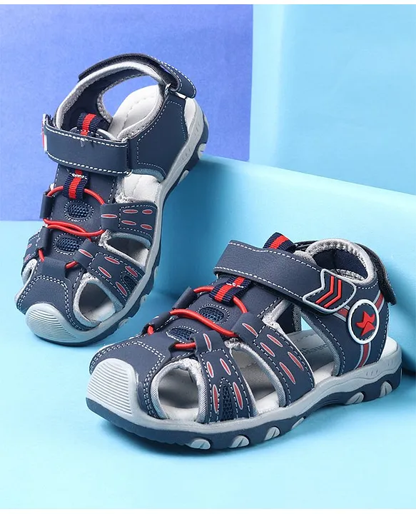 Buy Cute Walk by Babyhug Velcro Closer Sandals Navy Blue for Boys