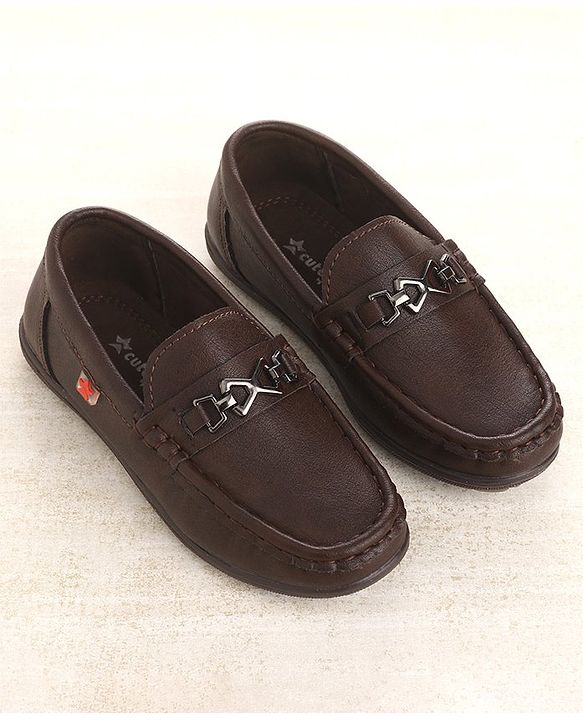 Cute Walk by Babyhug Slip On Formal & Partywear Shoes with Applique - Coffee