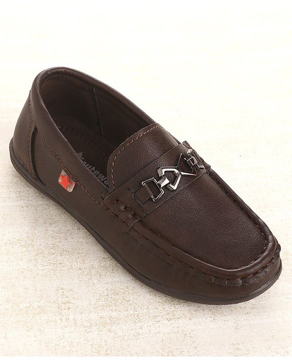 Cute Walk by Babyhug Slip On Formal & Partywear Shoes with Applique - Coffee