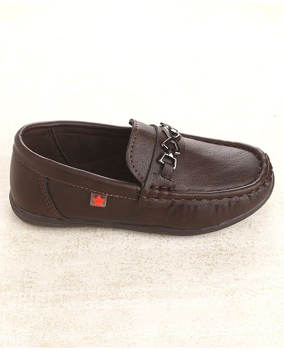 Cute Walk by Babyhug Slip On Formal & Partywear Shoes with Applique - Coffee