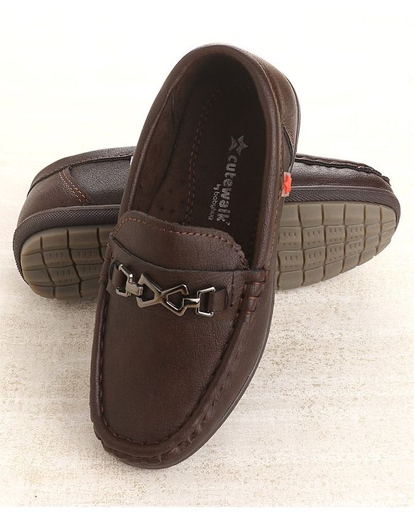Cute Walk by Babyhug Slip On Formal & Partywear Shoes with Applique - Coffee