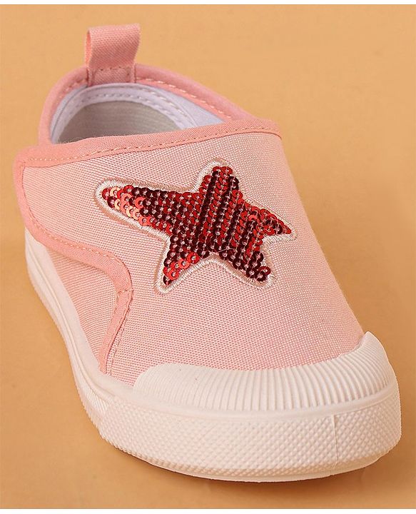 Cute Walk by Babyhug Canvas Shoes Star Design - Pink