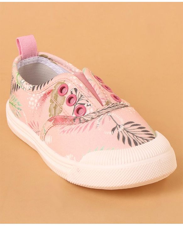 Cute Walk by Babyhug Slip On Style Casual Shoes Leaf Print - Pink - EU 25 Pink