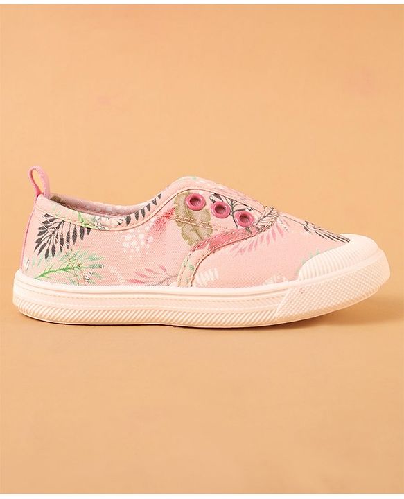 Cute Walk by Babyhug Slip On Style Casual Shoes Leaf Print - Pink - EU 25 Pink