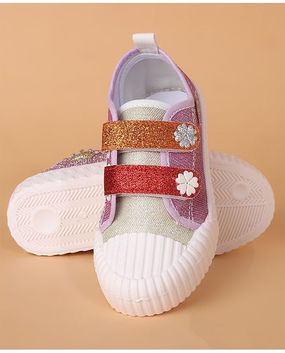 Cute Walk by Babyhug Casual Shoes Floral Patch - Purple