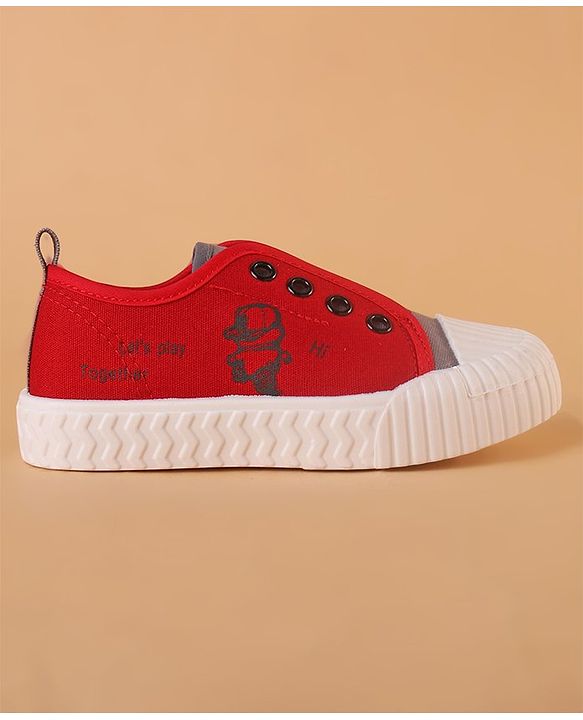 Cute Walk by Babyhug Slip On Style Canvas Casual Shoes - Red