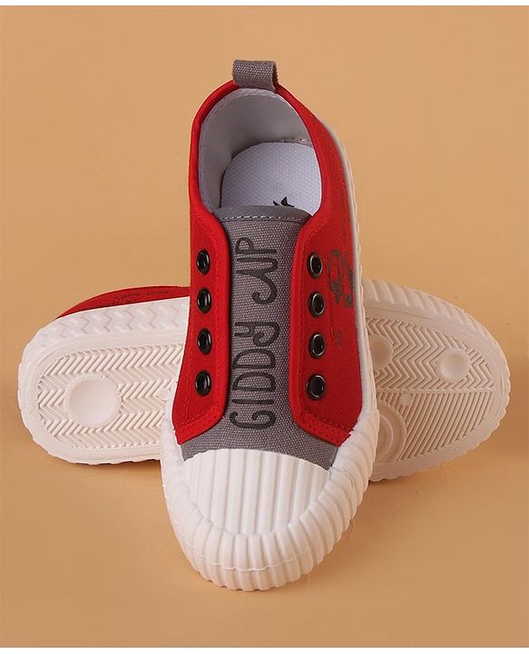 Cute Walk by Babyhug Slip On Style Canvas Casual Shoes - Red