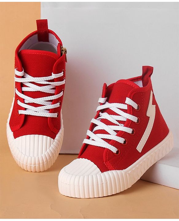 Cute Walk by Babyhug Lace Up Casual Shoes - Red