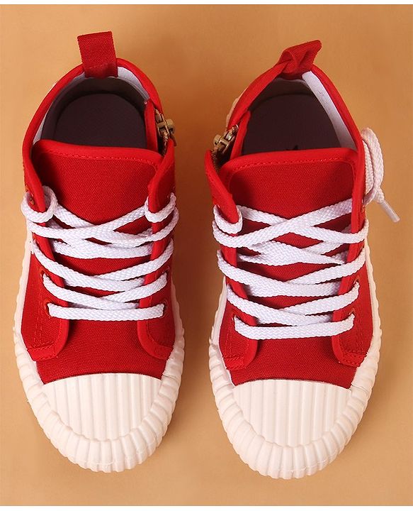 Cute Walk by Babyhug Lace Up Casual Shoes - Red