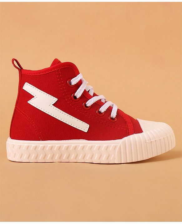 Cute Walk by Babyhug Lace Up Casual Shoes - Red