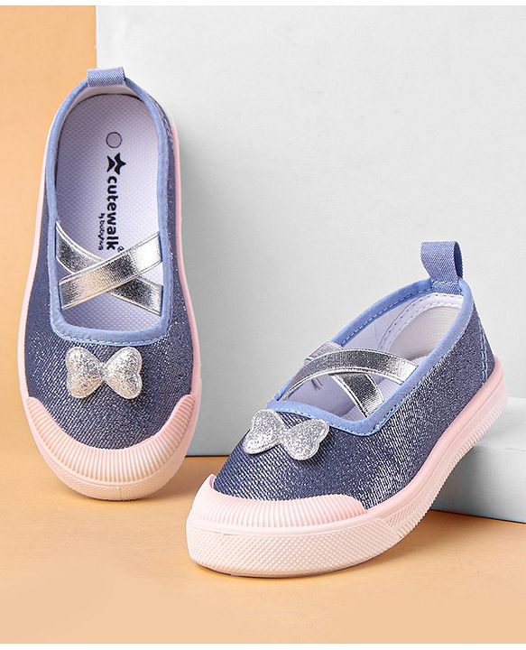 Cute Walk by Babyhug Slip On Casual Shoes Bow Applique - Blue